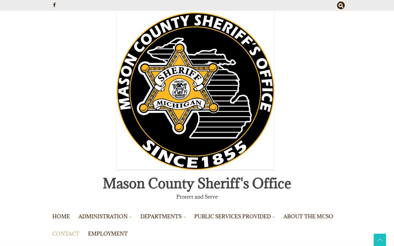 Mason County Sheriff official contact page for jail and custody questions